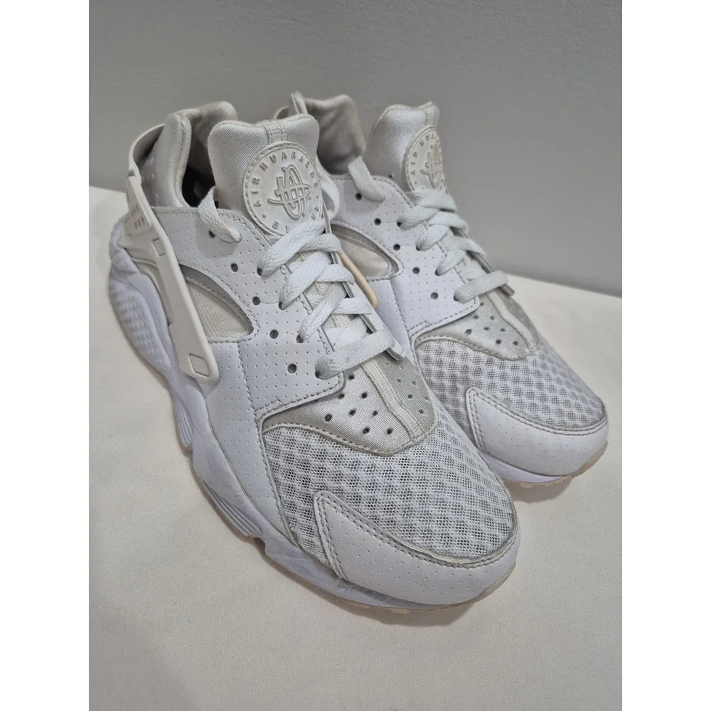 Nike‎ Air Huarache Triple Mens Sz 8 White Sneakers 318429-111